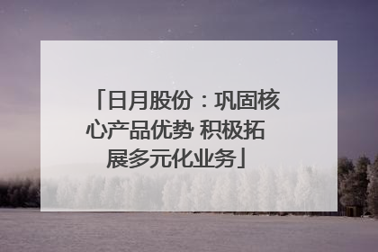 日月股份：巩固核心产品优势 积极拓展多元化业务
